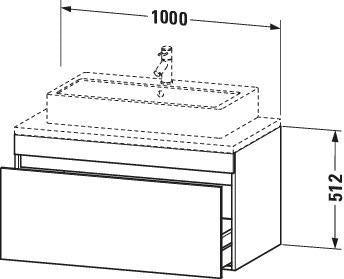 Duravit DuraStyle Konsolenunterschrank 1000 mm Eiche Terra/Weiß Matt mit 1 Auszug