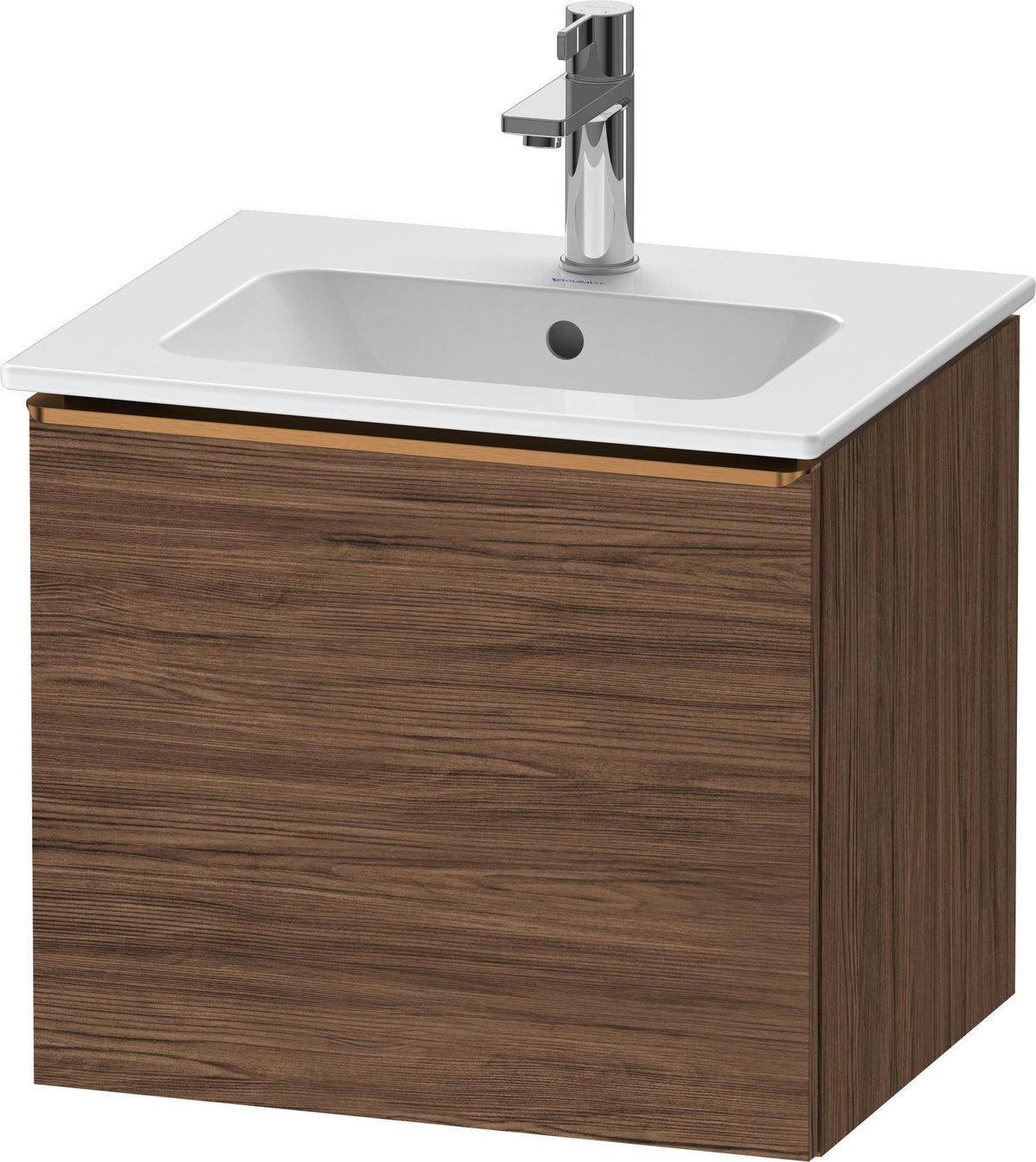 DURAVIT D-Neo Waschtischunterbau 510 mm Eiche Schwarz Matt mit Bronze Griff