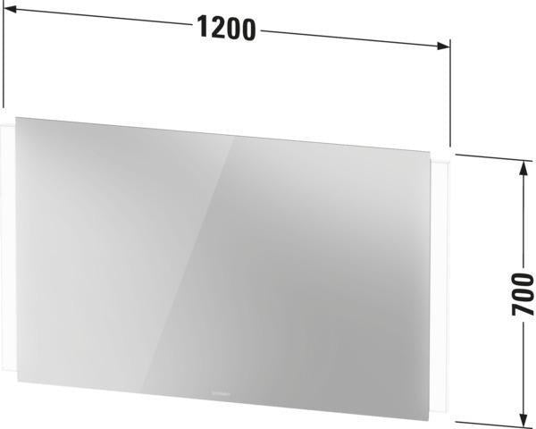 DURAVIT Spiegel Ketho.2 33x400x700mm mit Beleuchtung, Sensorschalter und Dimmfunktion