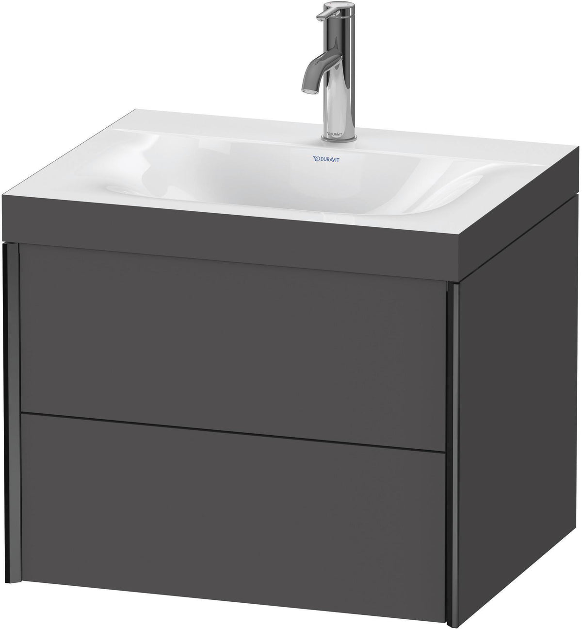DURAVIT XViu c-bonded Waschtischunterbauset, 2 Schubkästen, 600 mm, schwarz matt