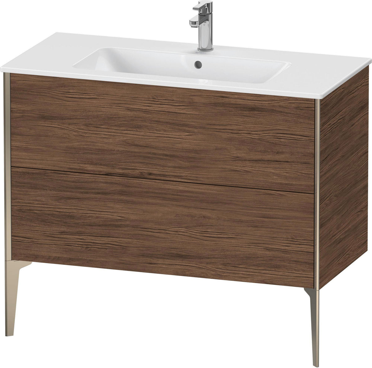 Duravit XViu Waschtischunterbau bodenstehend 1010 mm, 2 Auszüge, weiß matt, Tip-On