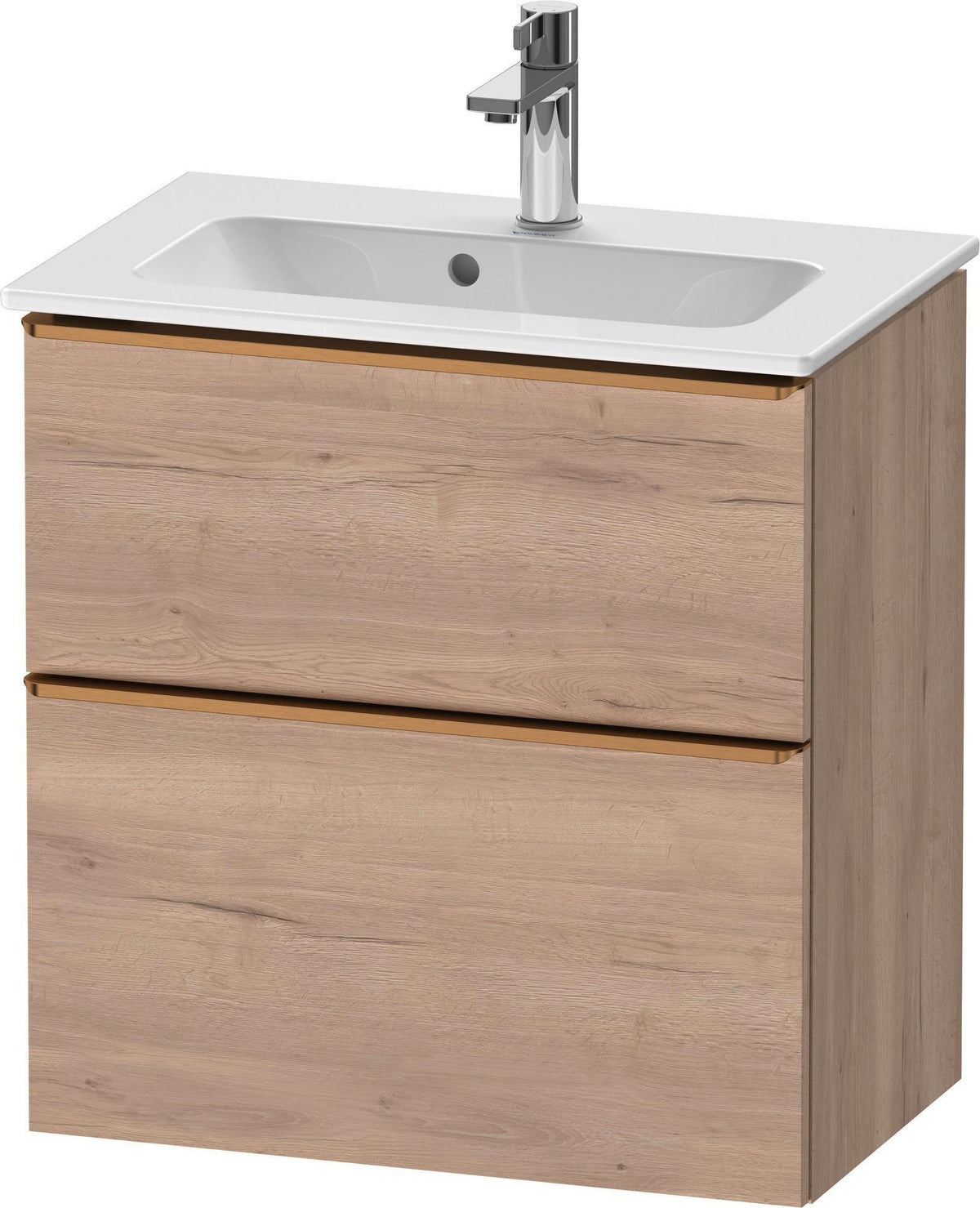 Duravit D-Neo Waschtischunterbau 610 mm betongrau matt mit Soft-Close und Bronze-Griff