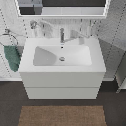 Duravit L-Cube Waschtischunterbau 820 mm taupe matt mit 2 Schubkästen und Tip-On-Technik