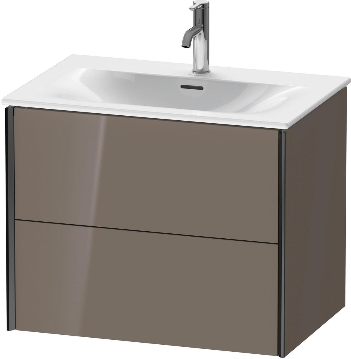 Duravit XViu Waschtischunterbau wandhängend 710 mm 2 Schubladen flannel grey hochglanz