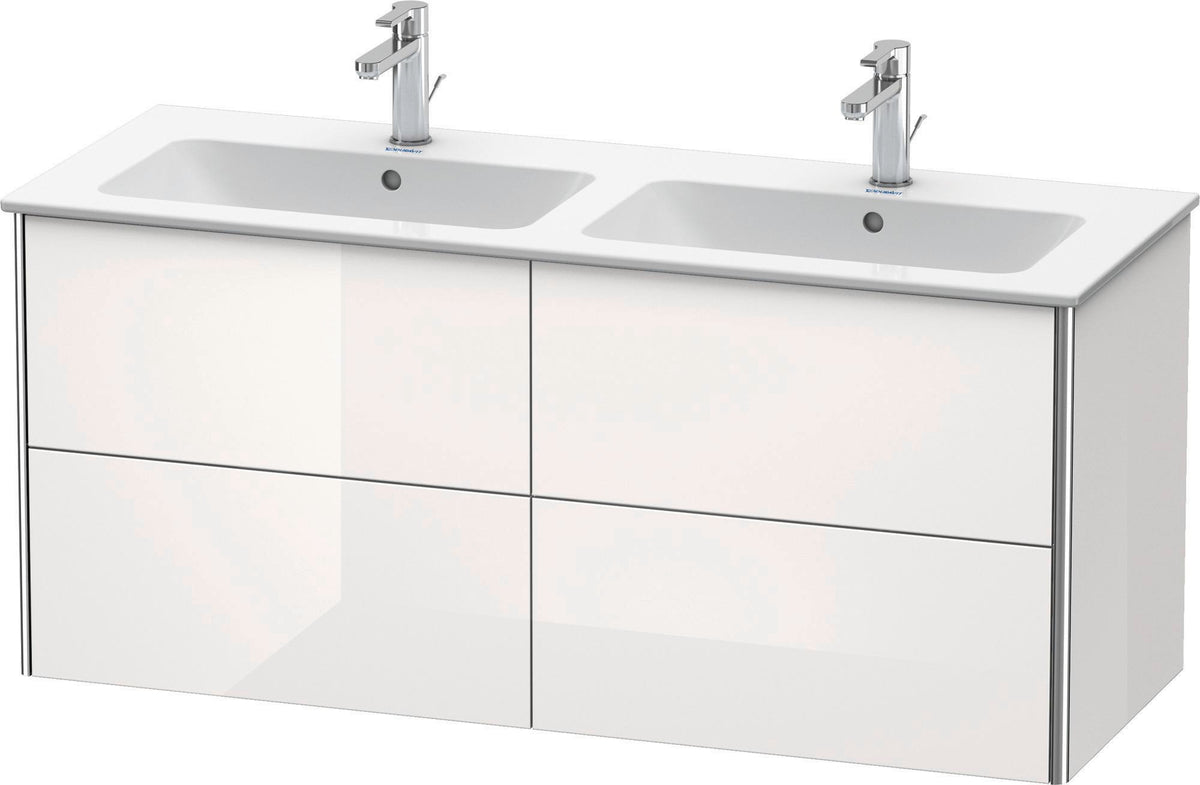 Duravit XSquare Waschtischunterbau 1280 mm, 4 Schubkästen, Betongrau Matt, wandhängend