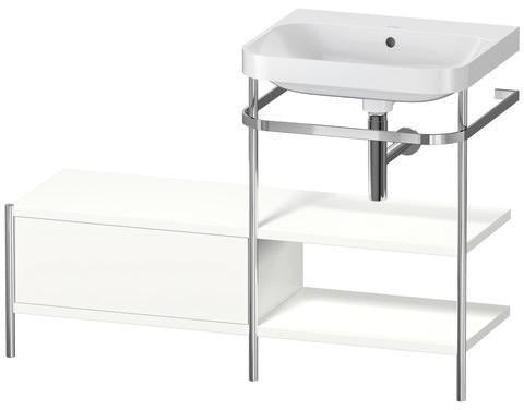 Duravit Happy D.2 Plus Waschtischunterbau 1200x490mm mit Metallkonsole, supermatt – bodenstehend, seitlicher Anbau links