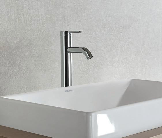 DURAVIT C.1 Einhebel-Waschtischmischer L ohne Zugstange, Schwarz Matt, 136 mm Ausladung