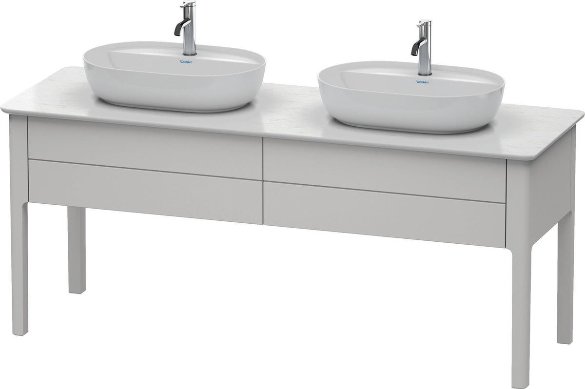 DURAVIT Luv Waschtischunterbau bodenstehend 1733 mm, 2 Auszüge, Weiß Seidenmatt, Tip-On