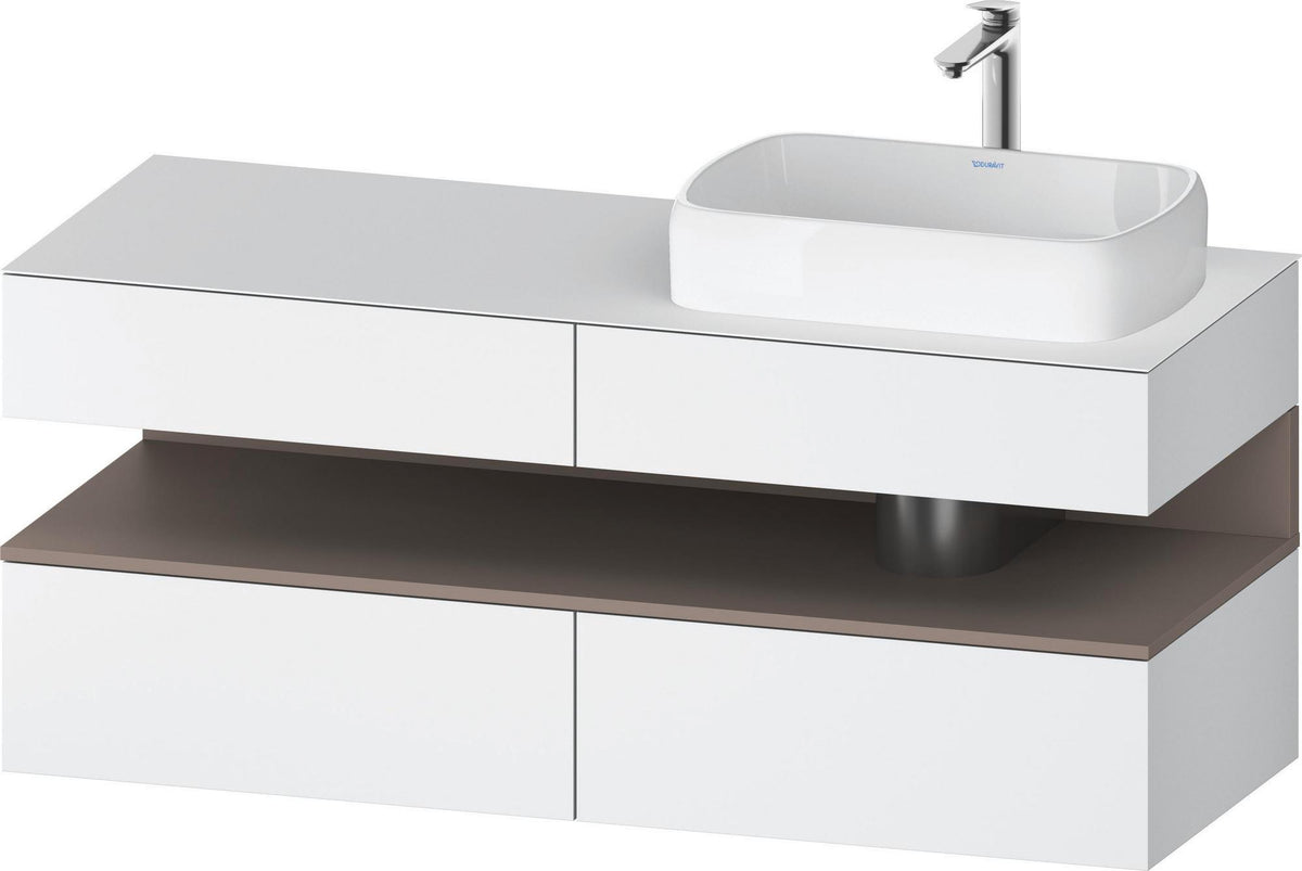 DURAVIT Qatego Konsolenwaschtischunterbau 1400 mm Weiß Matt Eiche Schwarz Matt wandhängend