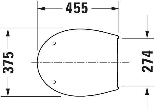 DURAVIT WC-Sitz Universal Weiß Hochglanz mit Absenkautomatik und abnehmbarer Sitzgarnitur 375x455x42 mm