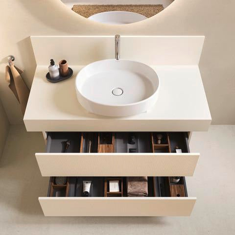 Duravit Balcoon Konsole 1000x370x550 mm – Elfenbein Matt, 1 Ausschnitt mittig
