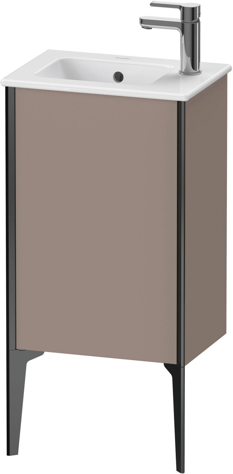 Duravit XViu Waschtischunterbau bodenstehend 594 mm mit 1 Tür in Basalt Matt – ohne Griff, mit Tip-On-Technik