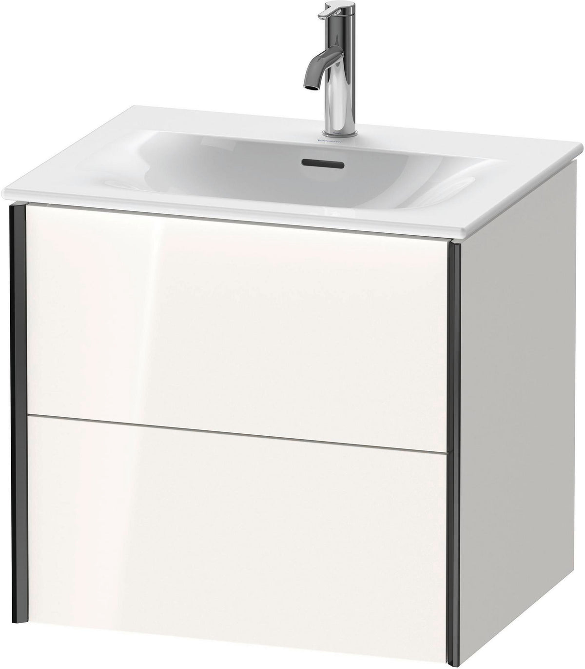 Duravit XViu Waschtischunterbau wandhängend 610 mm, 2 Schubkästen, weiß hochglanz Dekor, ohne Griff