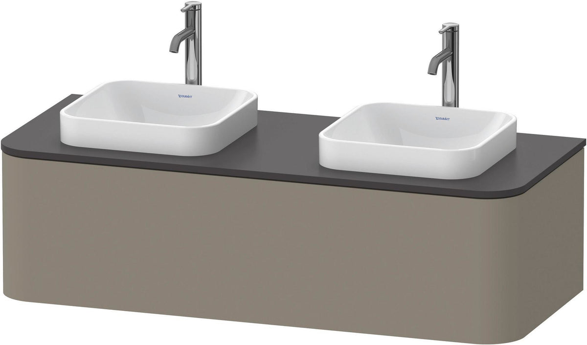 DURAVIT Happy D.2 Konsolenwaschtischunterbau 1300 mm Taupe supermatt mit Tip-On Technik