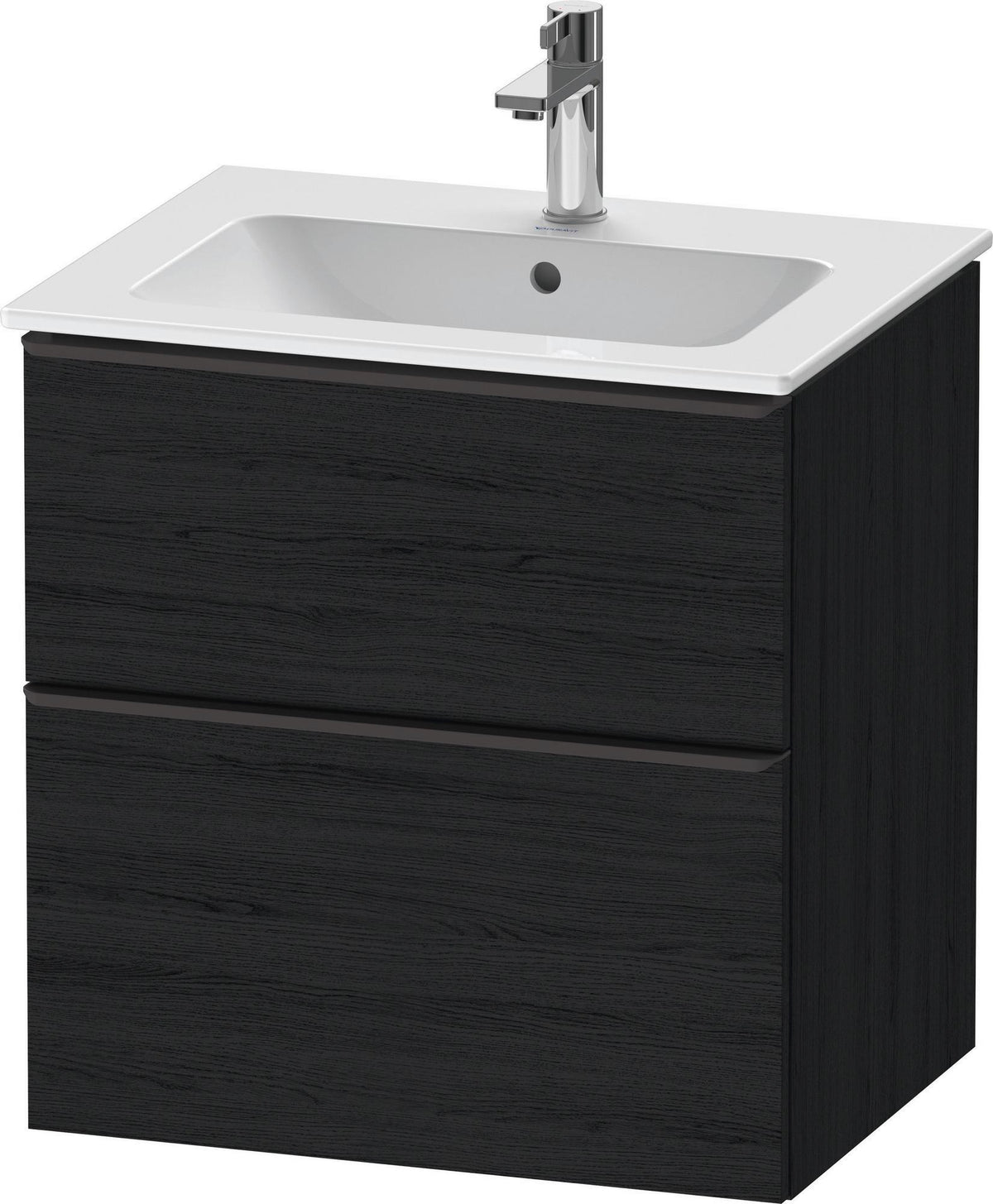 DURAVIT D-Neo Waschtischunterbau 610 mm Eiche Schwarz mit Bronze Griff – wandhängend