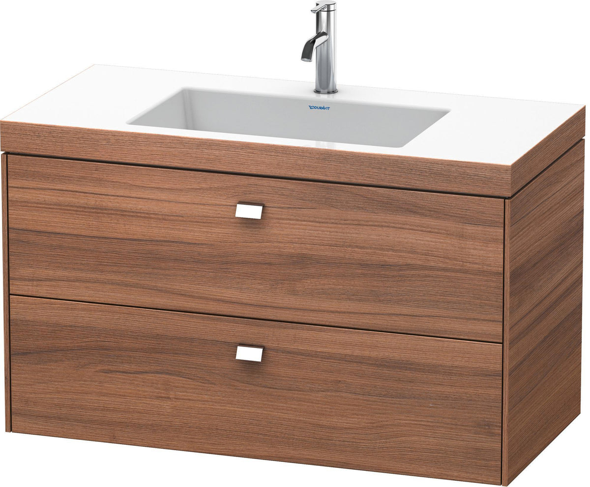 DURAVIT Brioso c-bonded Waschtischset 1000 mm mit Vero Air Waschtisch, 2 Schubkästen, Betongrau Matt