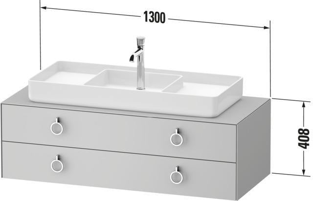 Duravit White Tulip Waschtischunterbau 1300 mm mit 2 Schubkästen und Innenbeleuchtung