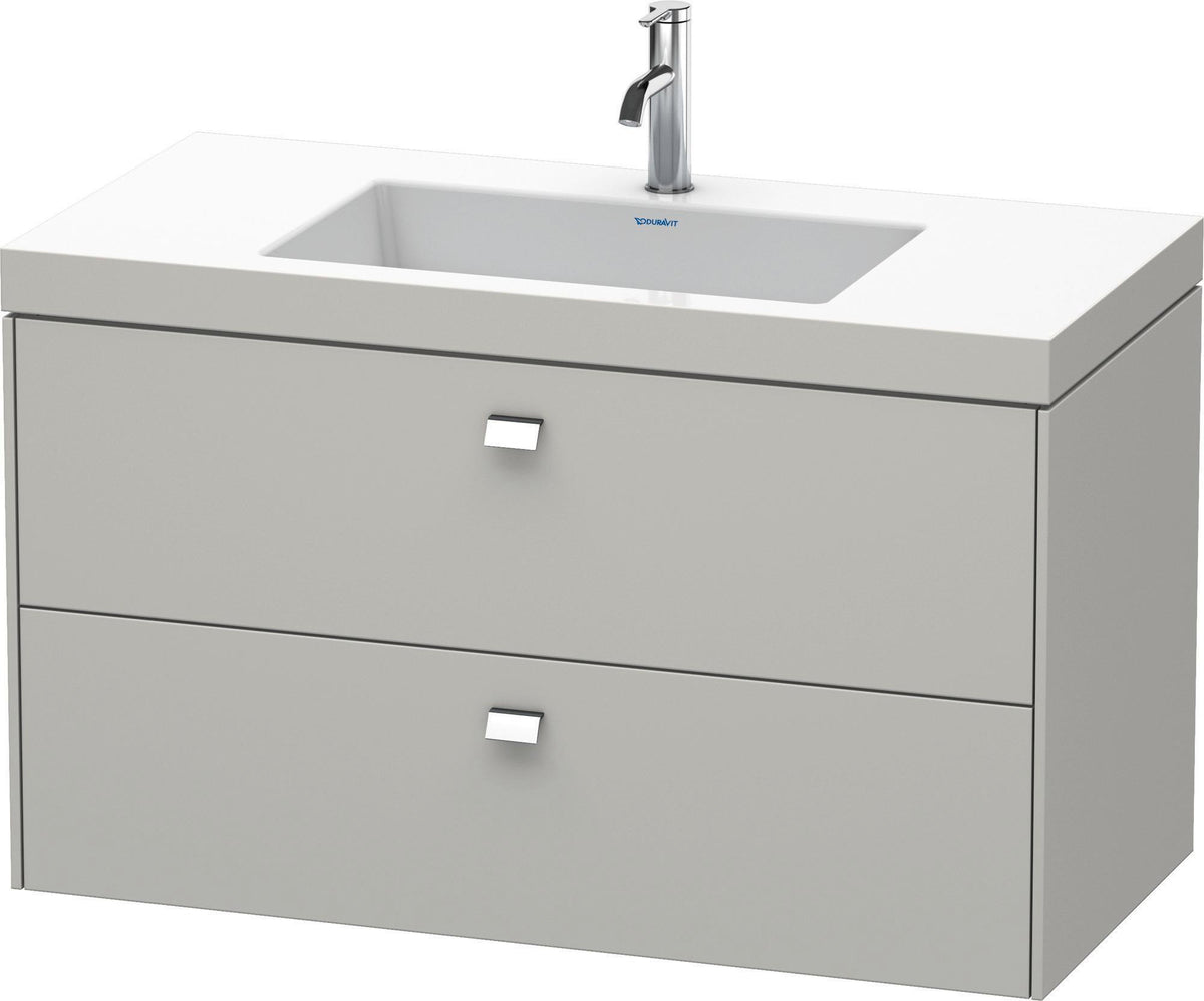DURAVIT Brioso c-bonded Waschtischset 1000 mm mit Vero Air Waschtisch, 2 Schubkästen, Betongrau Matt