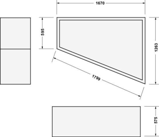 DURAVIT Wannenträger Paiova 1270x1670x570 mm aus Polystyrol