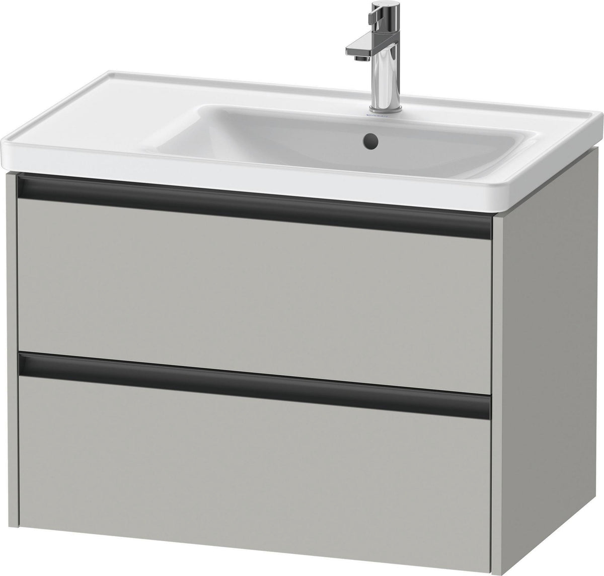 DURAVIT Ketho.2 Waschtischunterbau 784 mm wandhängend, betongrau matt, 2 Schubkästen, Becken rechts