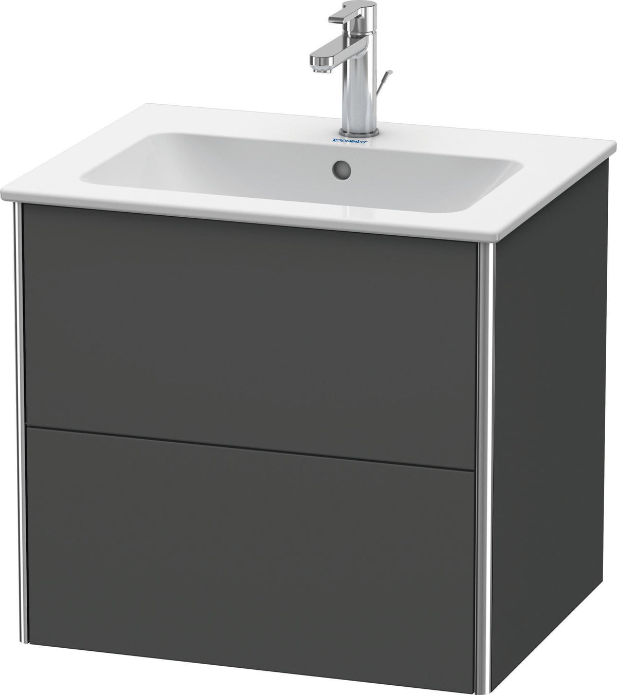 Duravit XSquare Waschtischunterbau 610 mm graphit matt mit 2 Schubkästen und Tip-On-Technik