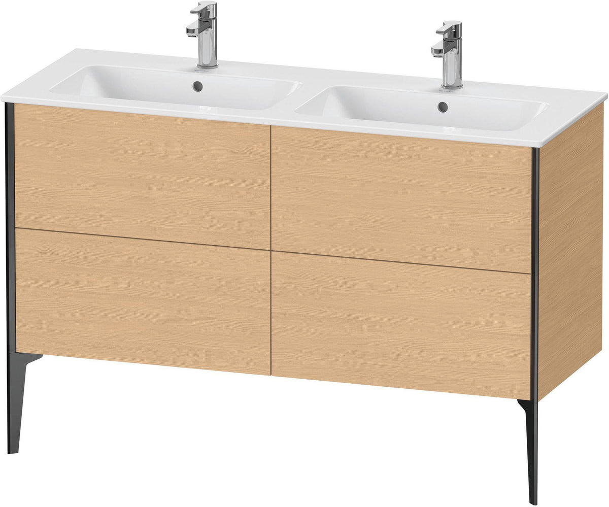 DURAVIT XViu Waschtischunterbau bodenstehend 1280 mm, 4 Auszüge, weiß matt – Tip-On