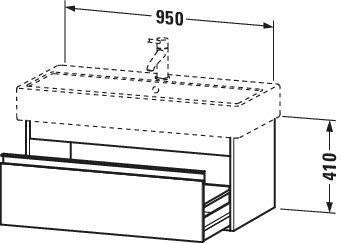 DURAVIT Ketho Waschtischunterbau 950 mm wandhängend, 1 Auszug, weiß matt – Soft-Close