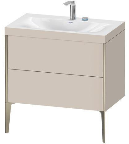 Duravit XViu Möbelwaschtischset 800x480mm mit Unterbau, 2 Auszügen & Viu Waschtisch – Nussbaum Mitte