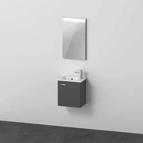 DURAVIT XBase Möbel-Set 400x288mm mit Waschtisch, Unterbau, Spiegel & LED-Beleuchtung, Weiß Glänzend