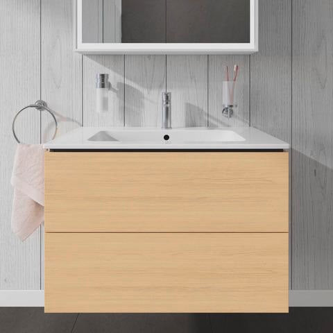 Duravit L-Cube Waschtischunterbau 820 mm taupe matt mit 2 Schubkästen und Tip-On-Technik