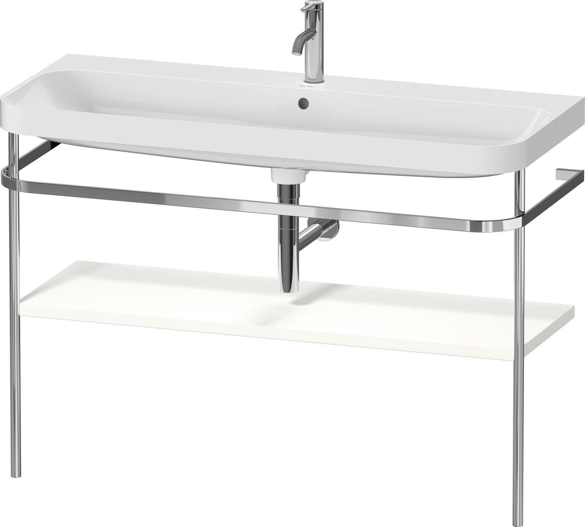 Duravit Happy D.2 c-shaped Waschtischset 1175 mm mit Metallkonsole und Waschschüssel