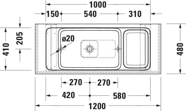 DURAVIT Qatego Aufsatzbecken mit Konsole 1000 mm Weiß Hochglanz HygieneGlaze