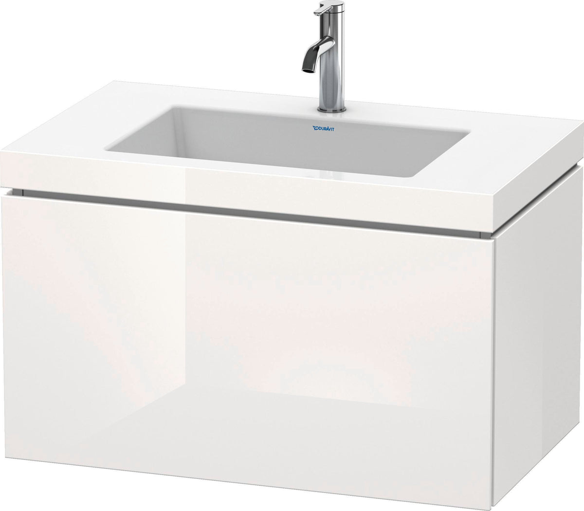 DURAVIT L-Cube Waschtischset mit Vero Air 800 mm, wandhängend, weiß hochglanz, c-bonded, 1 Auszug