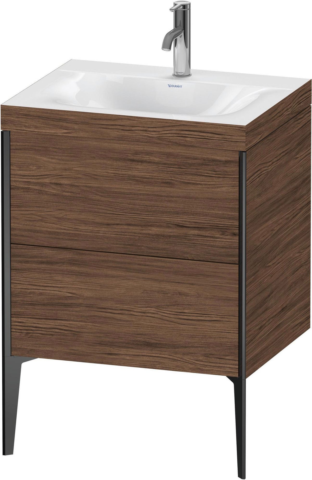 DURAVIT XViu c-bonded Waschtischunterbauset 610x600x480 mm Nussbaum Dunkel mit 2 Auszügen