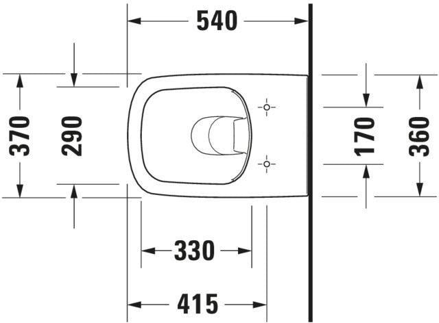 DURAVIT DuraStyle Wand-WC 540 mm Tiefspüler spülrandlos mit WonderGliss