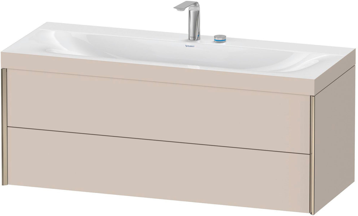 Duravit XViu Waschtischunterbauset c-bonded, 1200 mm, 2 Schubkästen, champagner matt/basalt matt