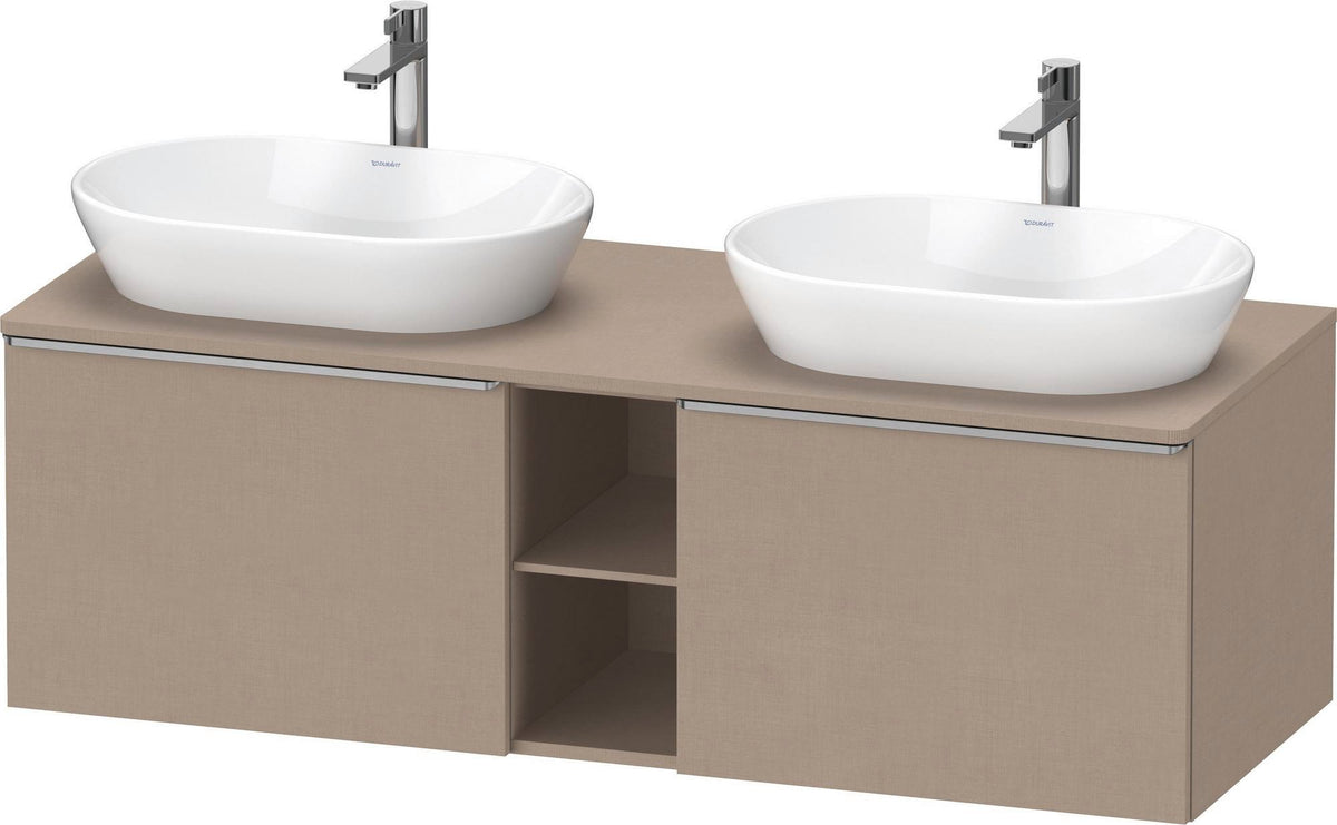 DURAVIT D-Neo Konsolenwaschtischunterbau 1400 mm betongrau matt mit 2 Auszügen und Bronze-Griffen