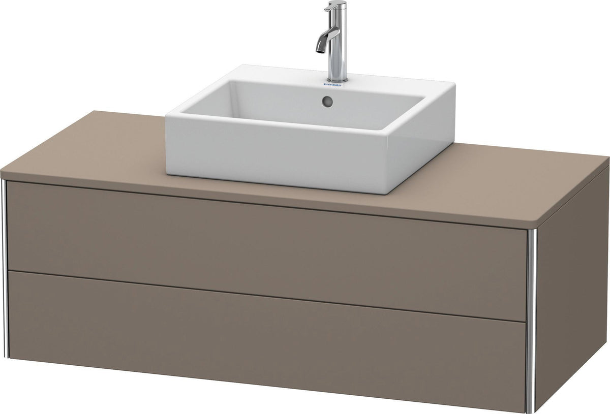 Duravit XSquare Waschtischunterbau 1200 mm Flannel Grey Hochglanz mit Tip-On-Technik