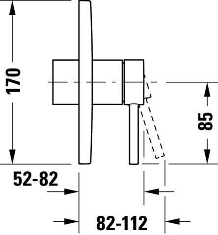 DURAVIT Circle Einhebel-Brausemischer Unterputz, Keramikmischsystem, Chrom