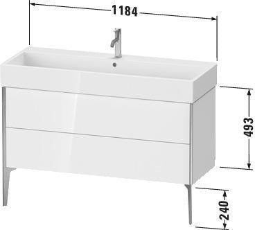 Duravit Waschtischunterbau XVIU 1184x734x454mm 2 Auszüge Ahorn mittel für Vero Air