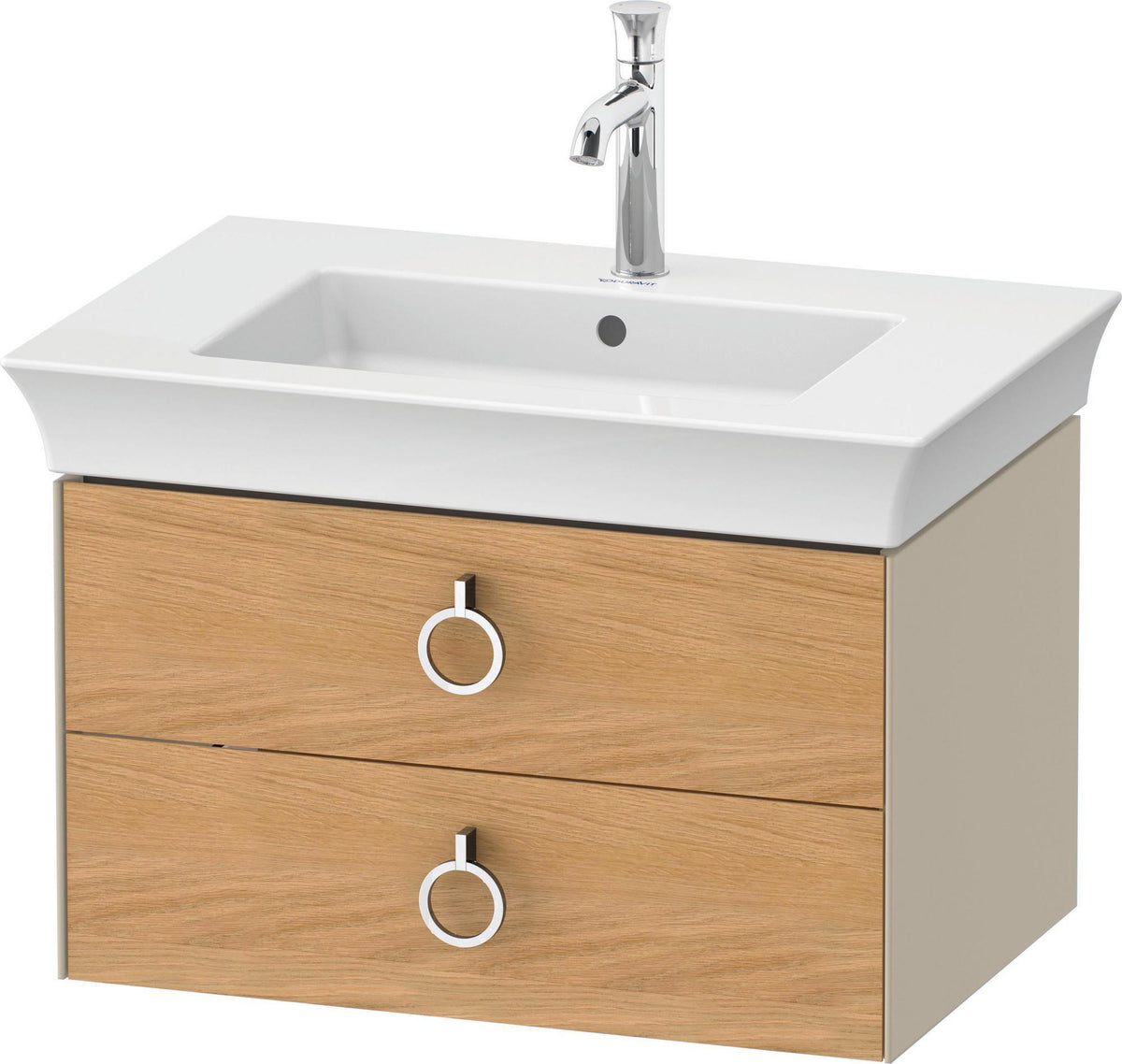 DURAVIT Waschtischunterbau White Tulip 684 mm wandhängend, 2 Schubkästen, Nussbaum/Taupe Hochglanz