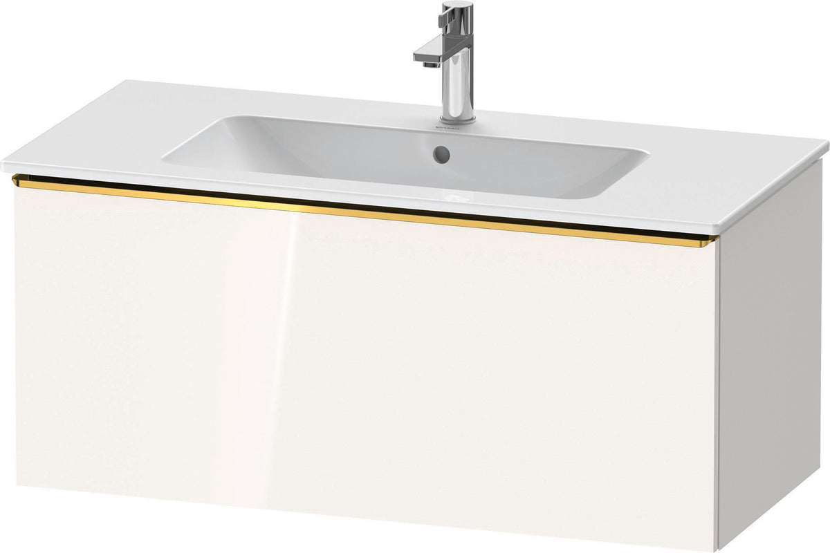 Duravit D-Neo Waschtischunterbau 1010 mm, 1 Auszug, Weiß Matt, Griff Bronze Gebürstet, Wandhängend