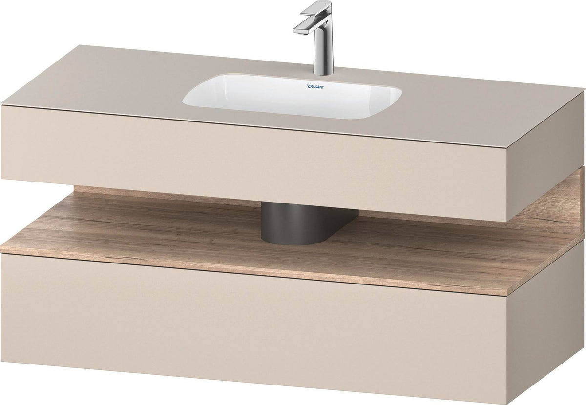 DURAVIT Qatego Studio F. A. Porsche Einbauwaschtisch mit Konsolenwaschtischunterbau 1200 mm Weiß Matt