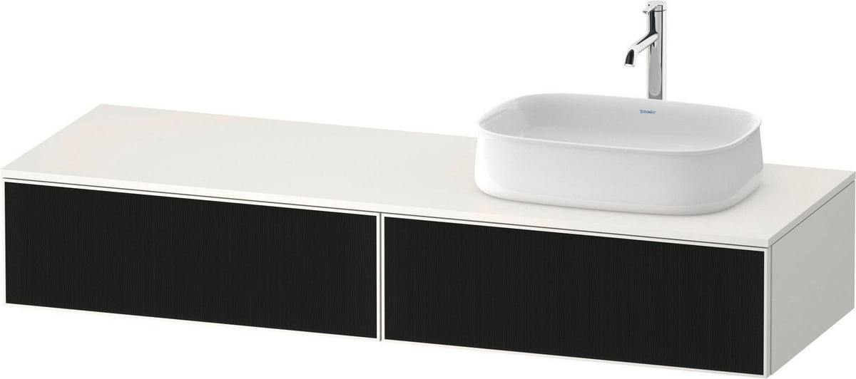 Duravit Zencha Konsolen-Waschtischunterbau 1600 mm Eiche Anthrazit mit 2 Auszügen