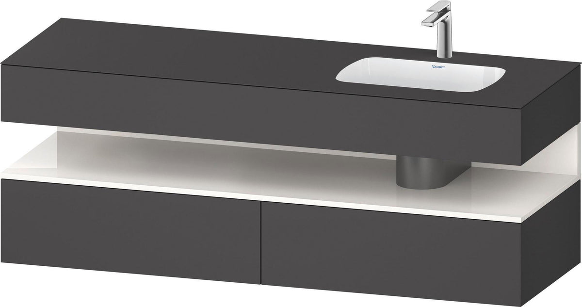 DURAVIT Qatego Einbauwaschtisch mit Konsolenwaschtischunterbau 1600 mm Weiß Matt