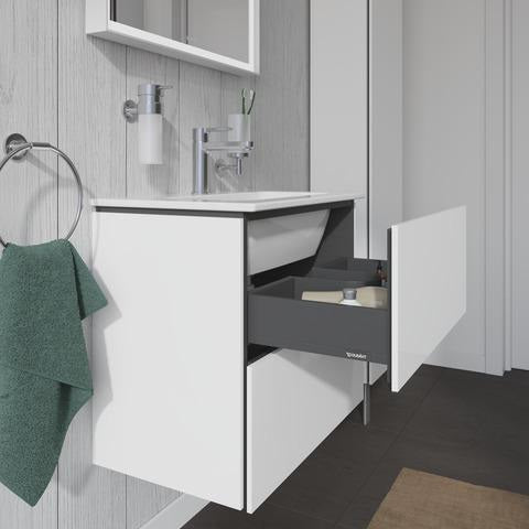 Duravit L-Cube Waschtischunterbau 620 mm Weiß Matt mit 2 Schubkästen und Tip-On Technik