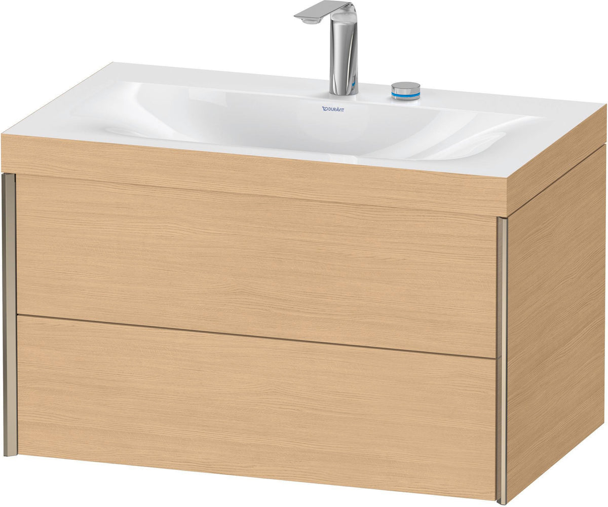 DURAVIT XViu c-bonded Waschtischset 800 mm wandhängend mit 2 Schubkästen und Tip-on-Technik