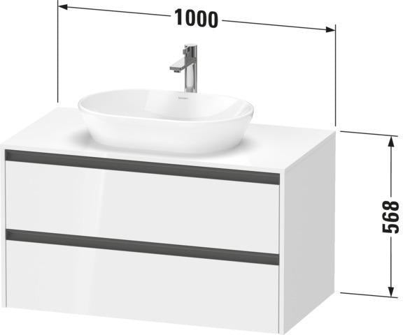 DURAVIT Ketho.2 Konsolen-Waschtischunterbau 1000 mm Eiche Terra Matt mit 2 Schubkästen