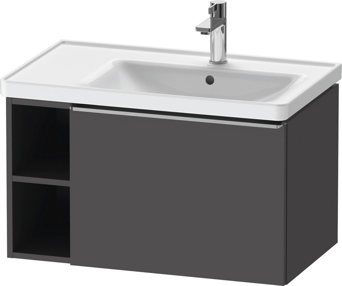 DURAVIT D-Neo Waschtischunterbau 784 mm wandhängend mit 1 Auszug und 2 offenen Fächern in Betongrau Matt