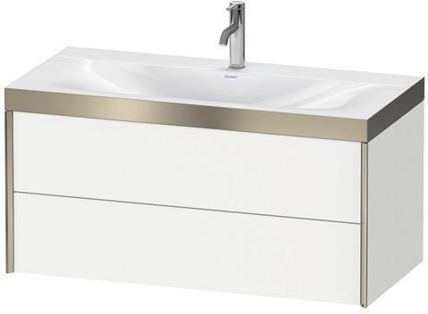 Duravit Möbelwaschtischset XViu 1000x480mm mit Unterbau, Nussbaum mitte und keramischer Ventilabdeckhaube